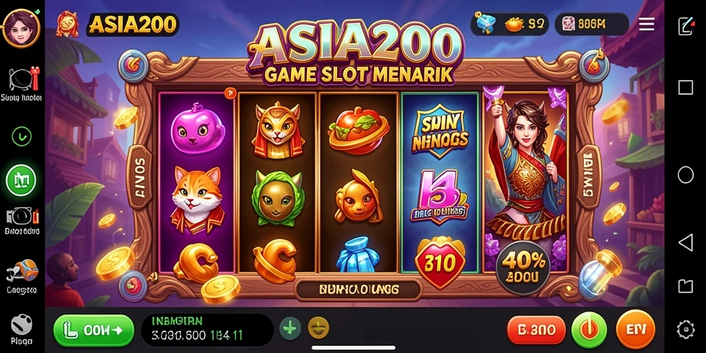 Tampilan gameplay ASIA200 dengan berbagai tema slot yang menarik.