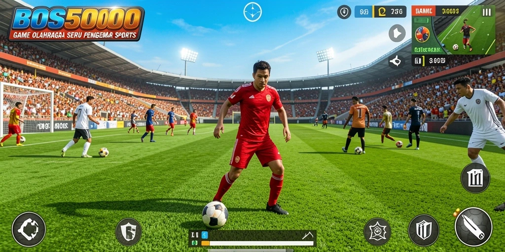 Tampilan mendebarkan dari pertandingan olahraga yang penuh aksi.