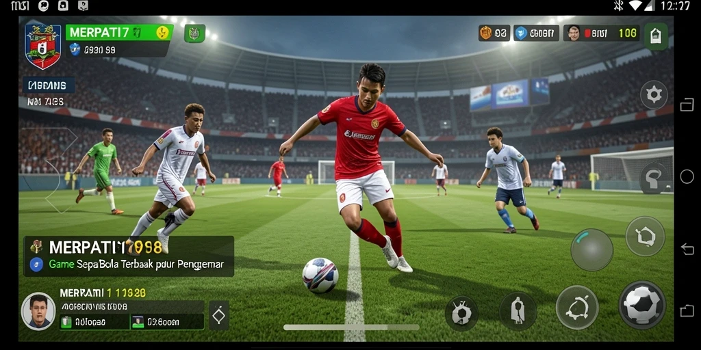 Tampilan gameplay MERPATI178 saat pertandingan sepak bola berlangsung.